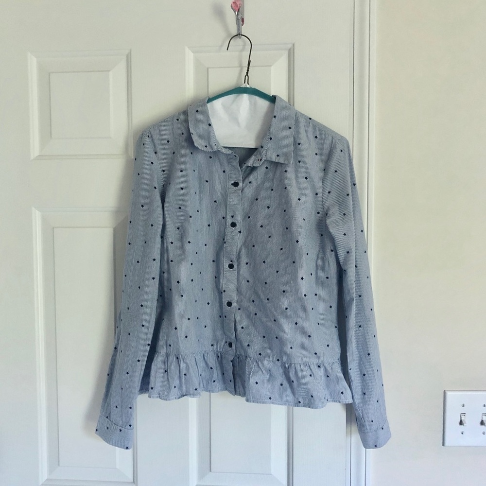 Tommy Hilfiger Stars Striped Peplum Blouse